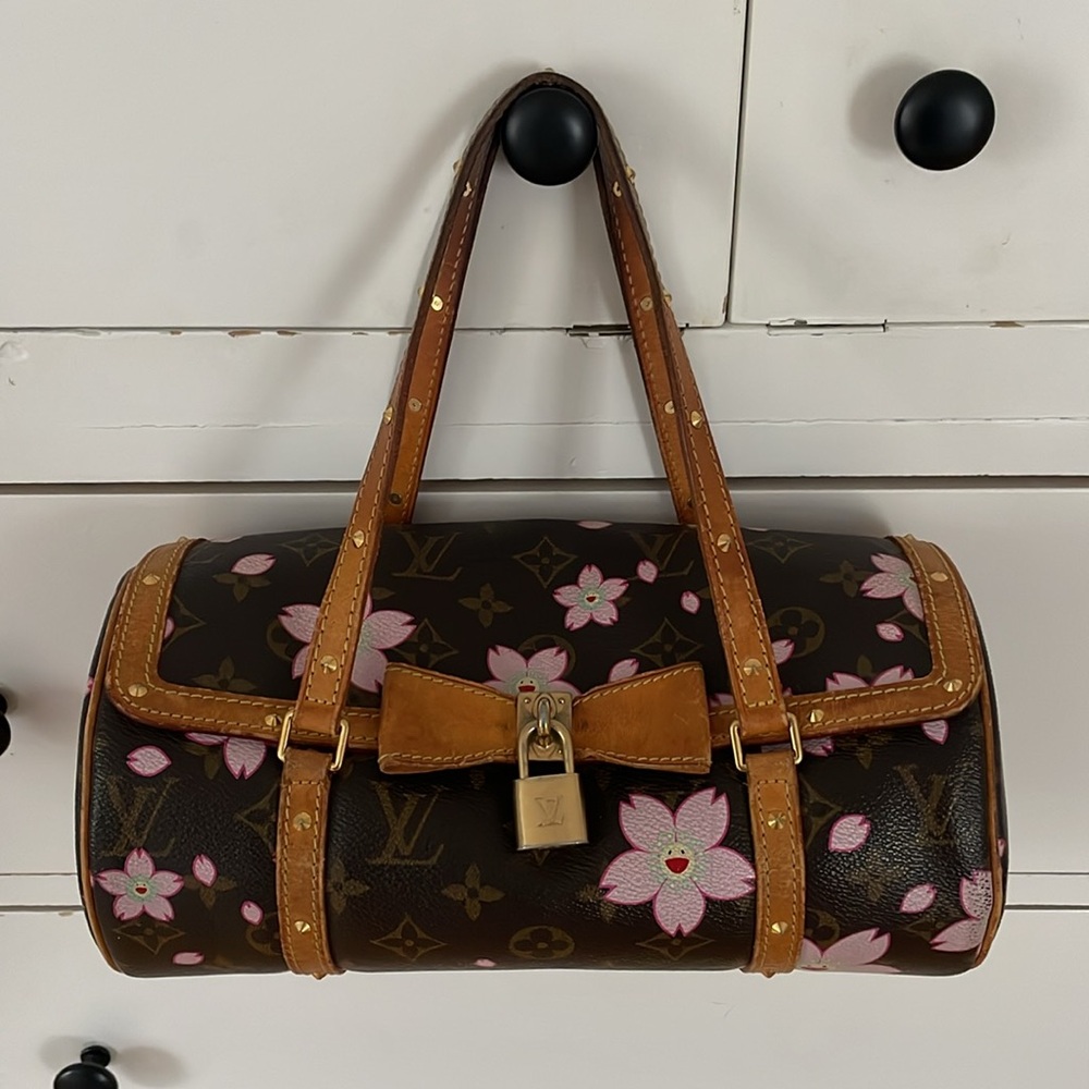Authentic S/S 2003 Takashi Murakami Cherry Blossom Papillon Bag